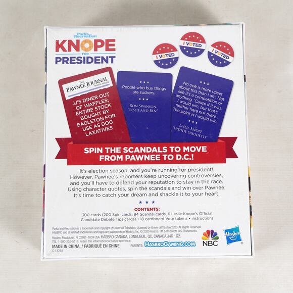 Knope For President Party Card Game Parks & Recreation Hasbro New Sealed - Picture 2 of 9